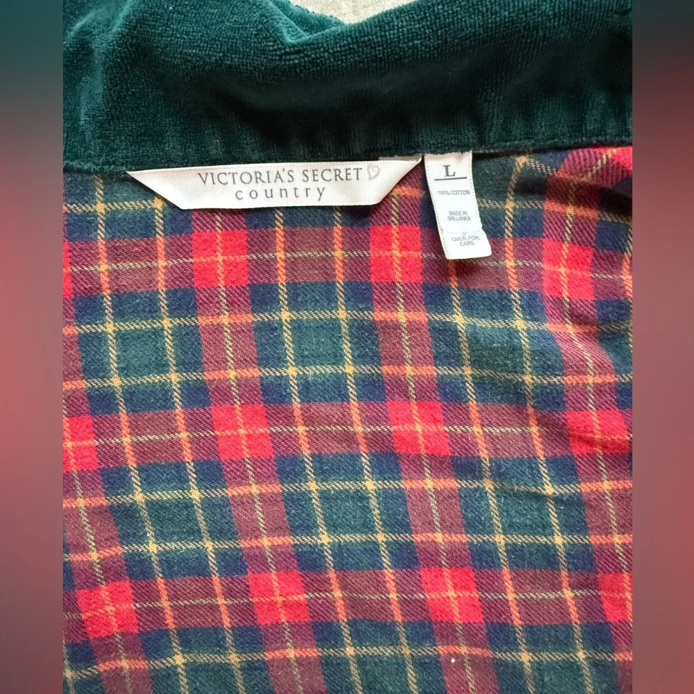 Vintage 90s Victorias Secret Country Tartan Plaid Flannel 2 PC Pajama Set LARGE